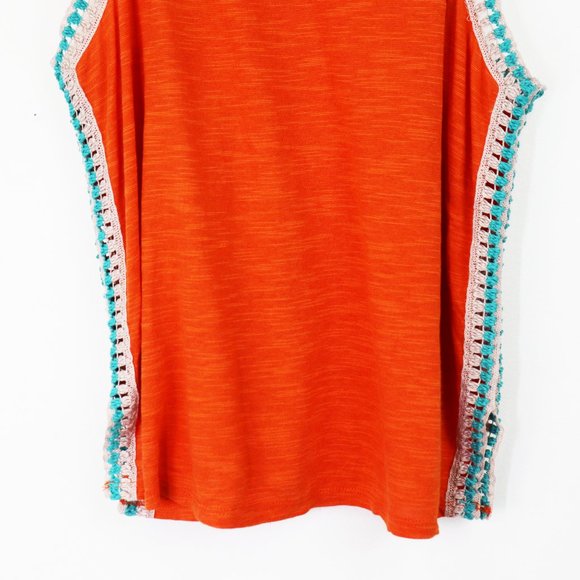 NWT Free People Bora Bora Crochet Racerback Tank Top Bird of Paradise Orange M - Picture 6 of 9